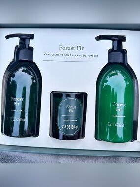 NWT Forest Fir Candle, Hand Soap, & Hand Lotion Set